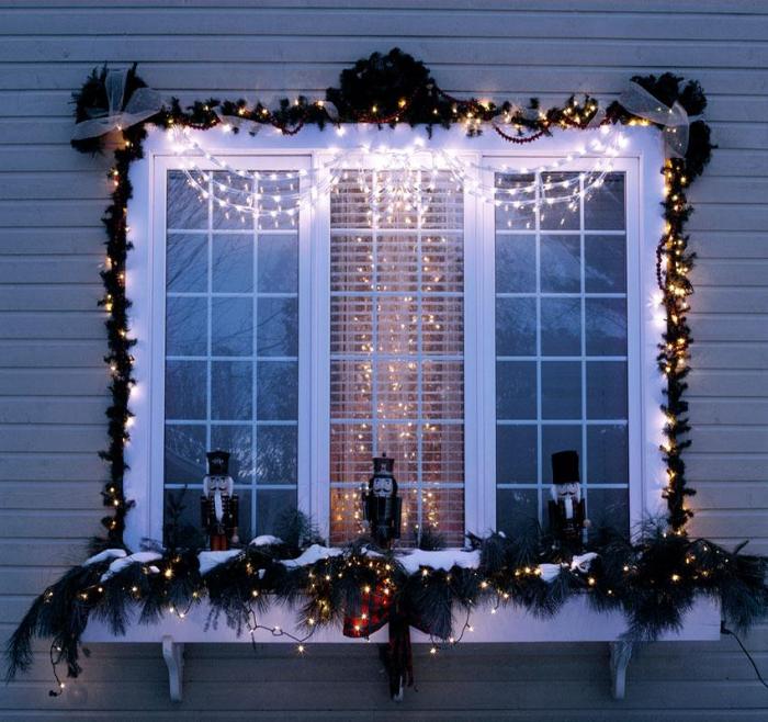 Christmas decor on windows