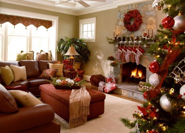 Christmas decor in living room