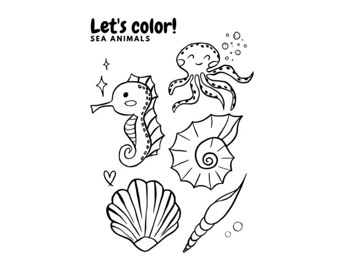 Coloring pictures of ocean animals