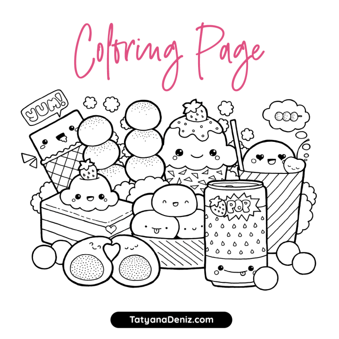 Cute food coloring page