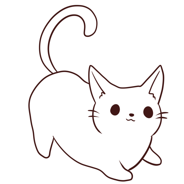 Anime cat coloring page