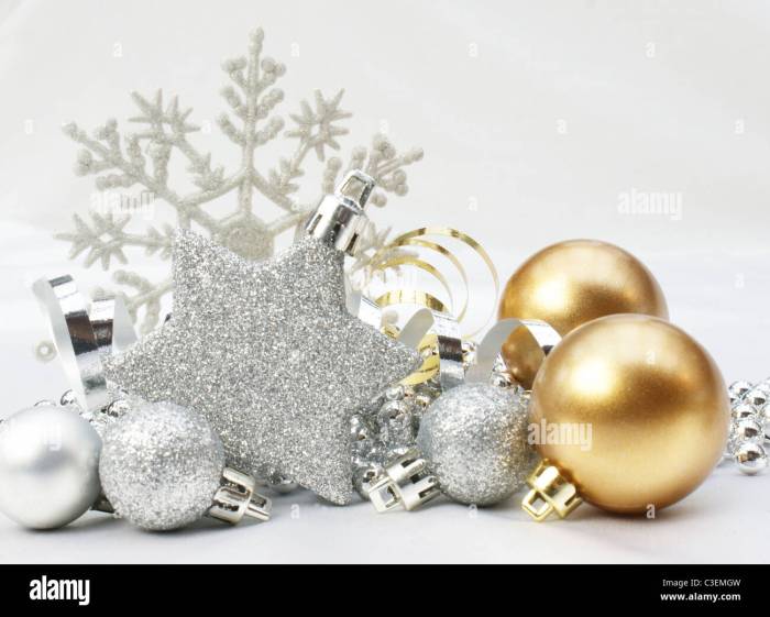 Silver and gold christmas decor