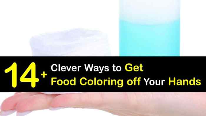 Getting food coloring off hands