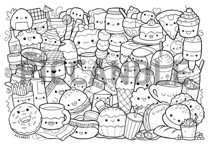 Cute food coloring page