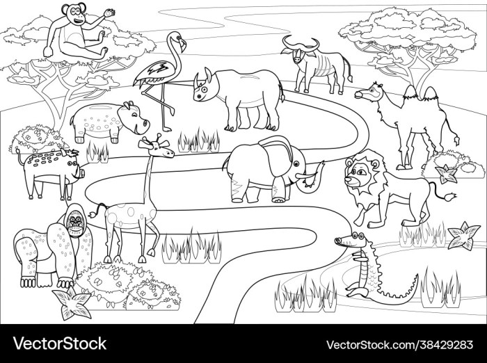 African safari animals coloring pages pdf